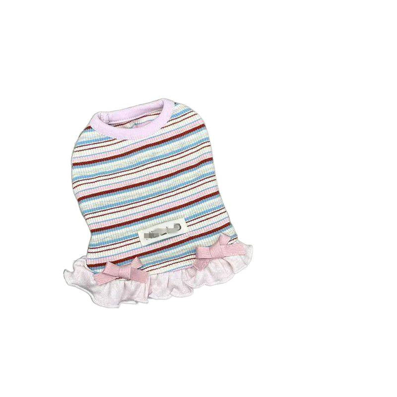 Pet Striped Ruffle Romper